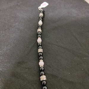🇨🇦 2 For $25 Artisan Black &white gemstone bracelet